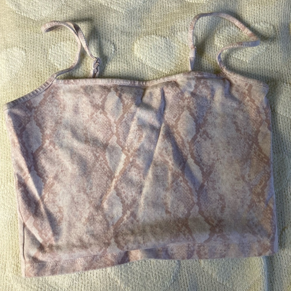 Light Pink snakeskin cropped cami